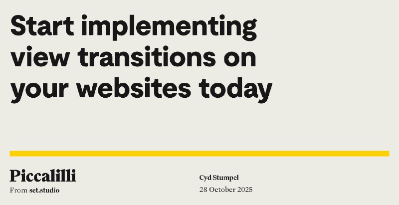 Start implementing view transitions on your websites today