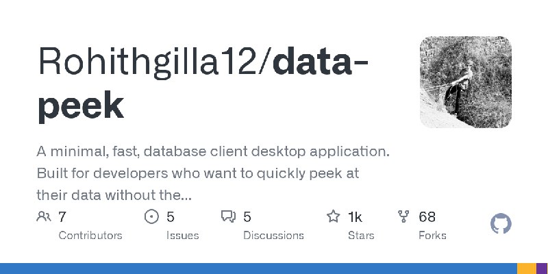 GitHub - Rohithgilla12/data-peek: A minimal, fast, database client desktop application. Built for developers who want to quickly…