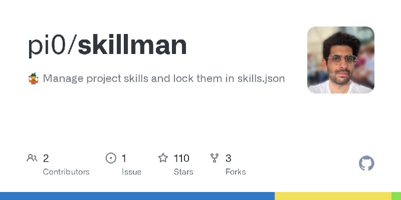 GitHub - pi0/skillman: 🤹 Manage project skills and lock them in skills.json