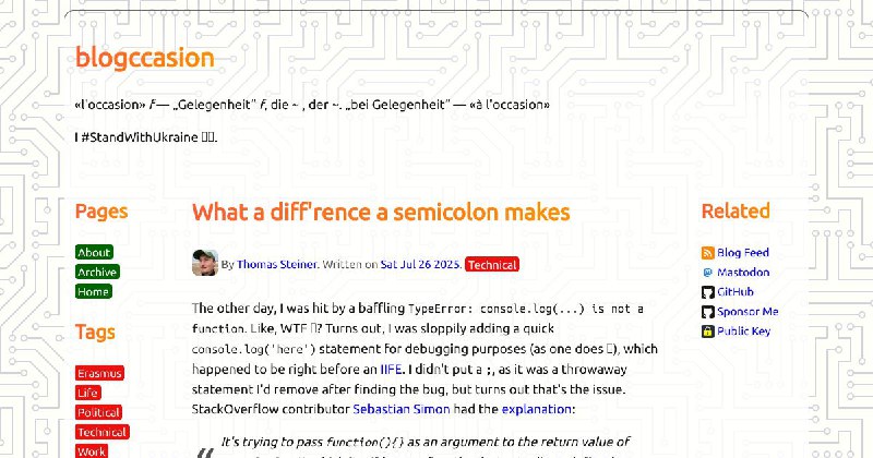 What a diff'rence a semicolon makes