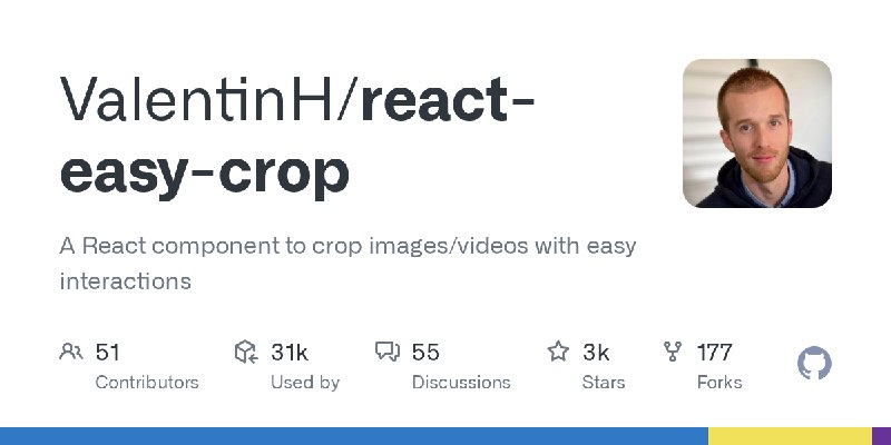GitHub - ValentinH/react-easy-crop: A React component to crop images/videos with easy interactions