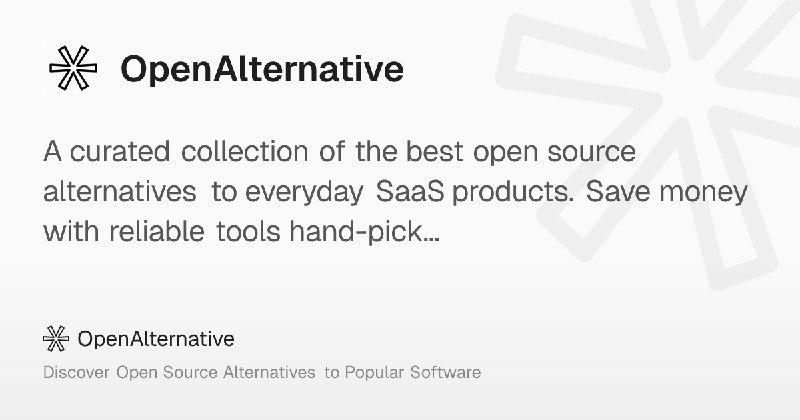 Open Source Alternatives to Popular Software – OpenAlternative