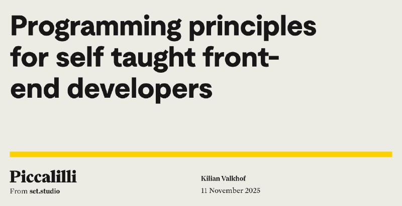 Programming principles for self taught front-end developers