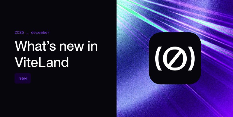 What’s New in ViteLand: December 2025 Recap