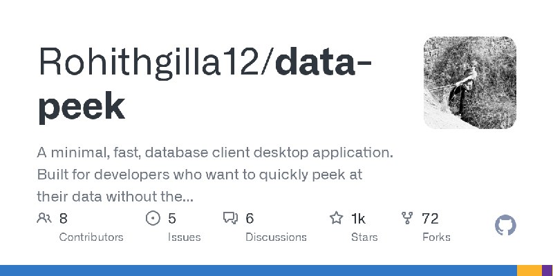 GitHub - Rohithgilla12/data-peek: A minimal, fast, database client desktop application. Built for developers who want to quickly…