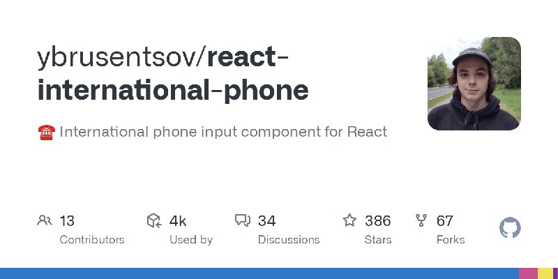 GitHub - ybrusentsov/react-international-phone: ☎️ International phone input component for React