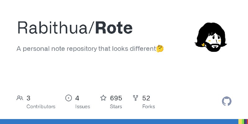 GitHub - Rabithua/Rote: A personal note repository that looks different🤔