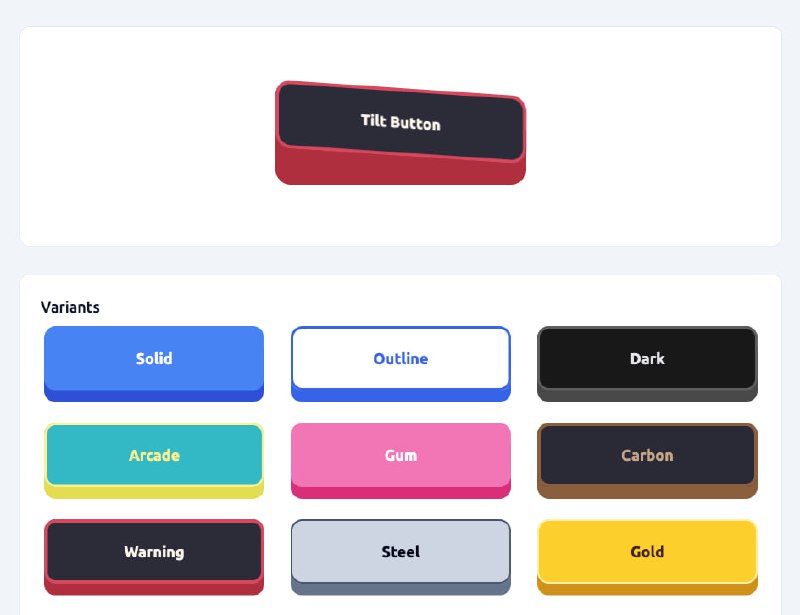 #优质博文 #React #CSS #设计 #前端 #demo好喜欢！React Tilt Button - 3D Tactile React Button Component：一个具备 3D 触感、支持倾斜和深度效果的 React 交互按钮组件