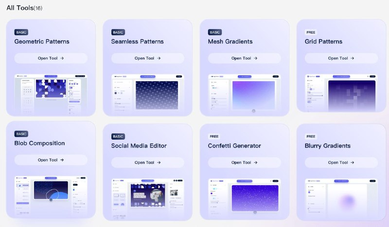 #资源推荐 #tools #前端 #设计 MagicPattern 可以创建无限的高品质背景图形，该工具旨在通过提供易于使用的编辑器来节省传统上花费在自定义插图上的时间和金钱