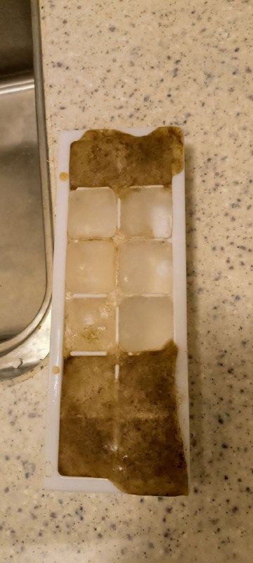 #碎碎念 #日常⚠图片略显恶心之前突发奇想把可乐冻成冰块放进可乐里不就不会稀释了吗于是冻了一点，今天拿出来😱😱😱但是确实不会稀释了...