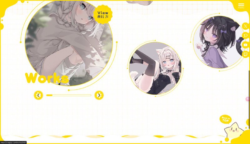 #趣站 #交互设计 #画师推荐 #设计 #前端又发现一个可爱的画师的个人站！好可爱！移动端体验上佳网站：