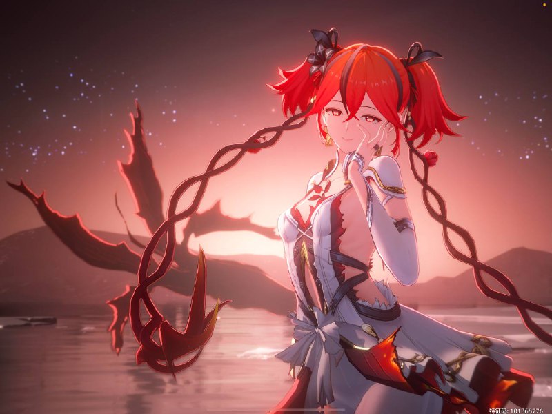 #碎碎念 我宣布鸣潮今晚是我的白月光本来为了椿回坑了，结果十连出奇迹，一下子就出了，我好爱她的动作设计，好喜欢，像是在跳舞，跳着跳着把架打完了，晚点直播鸣（tg这画质压的，xs）顺便一提鸣潮的自带拍照截图功能垃圾的不行（p5）这分辨率