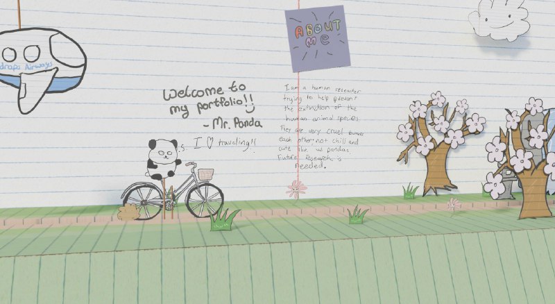 #优质博文 #前端 #趣站 #demo #WebGL很有创意的一个滚动驱动的 portfolio 页面：Mr. Panda's Psychologically Safe Portfolio•   开源在：GitHub - andrewwoan/mr-pandas-psychologically-safe-portfolio•   技术解析视频：How I created a Hand-drawn Papercraft Portfolio with Three.js, Blender, React, and Kritaauthor Andrew Woan