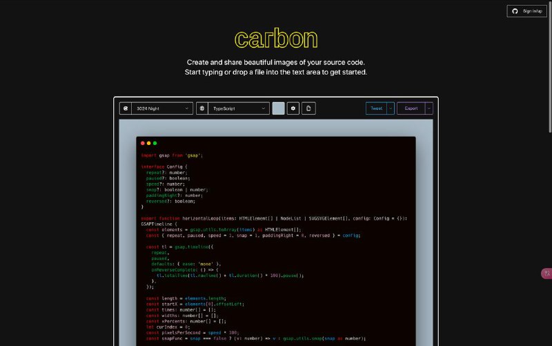 #工具推荐 #在线网站 #tools经常好奇推友分享代码图片的时候用的啥，今天发现个在线站 Carbon感觉还挺好用的～🥰
