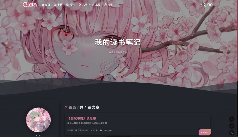 #碎碎念 #折腾给 koharu 主题新加了自定义其他系列文章的功能，现在可以简单新增以下如图所示的系列文章了，还是以分类功能为基础