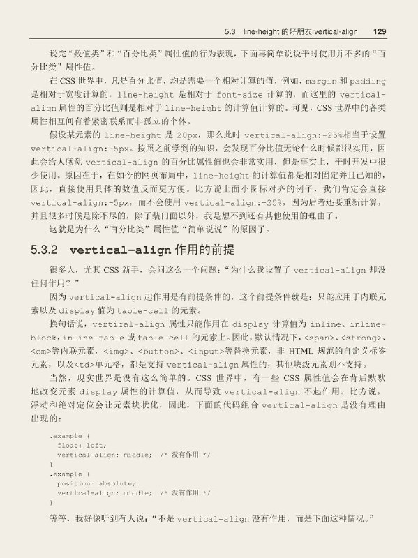 #书摘 #css #前端《CSS 世界》深入内联元素 —— vertical-align1. 说到这里，我就忍不住多说两句
