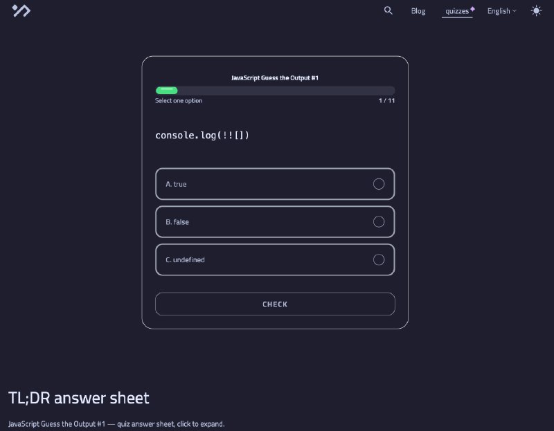 #javascript #前端 #趣站 一个 JavaScript 猜输出测验网站🤣 