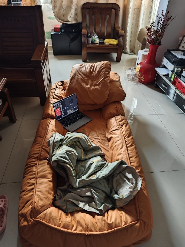 #碎碎念买了个狗窝沙发（顾名思义），这下可以在客厅躺着办公了嘿嘿嘿真软啊！