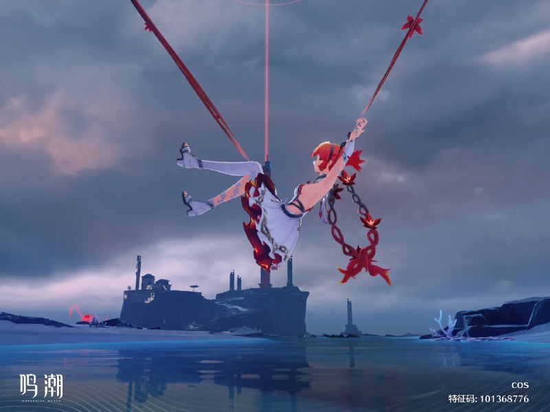 #碎碎念 我宣布鸣潮今晚是我的白月光本来为了椿回坑了，结果十连出奇迹，一下子就出了，我好爱她的动作设计，好喜欢，像是在跳舞，跳着跳着把架打完了，晚点直播鸣（tg这画质压的，xs）顺便一提鸣潮的自带拍照截图功能垃圾的不行（p5）这分辨率